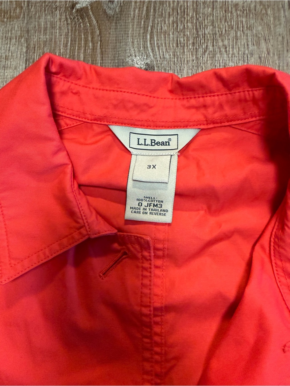 L.L.Bean Womenβs 3X Coral Utility Field Jacket 100% Cotton Safari Cargo Jacket